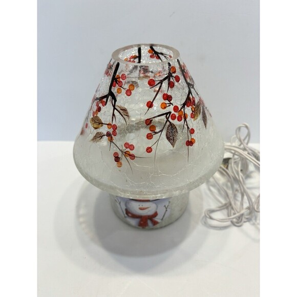 Stony Creek Decorative Lighted Glass Snowman Lamp Christmas Decor Tabletop - Picture 5 of 12